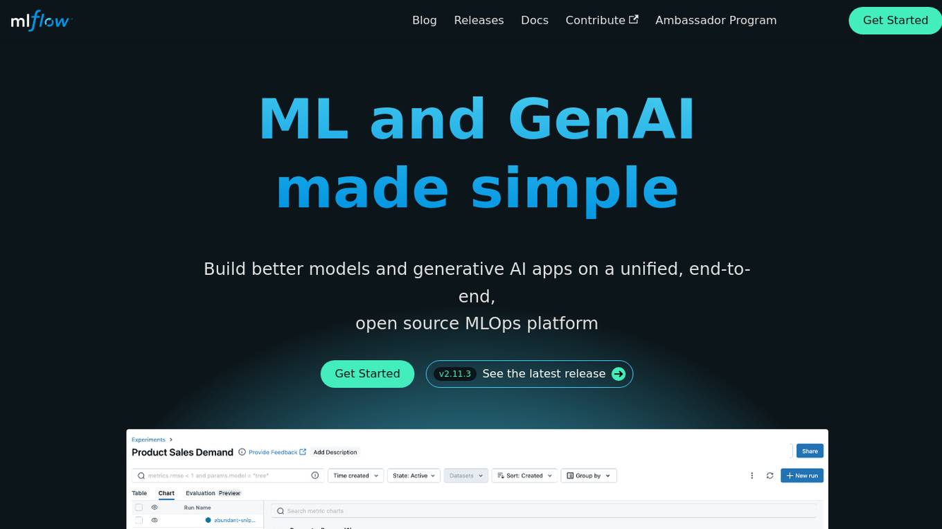 MLflow screenshot