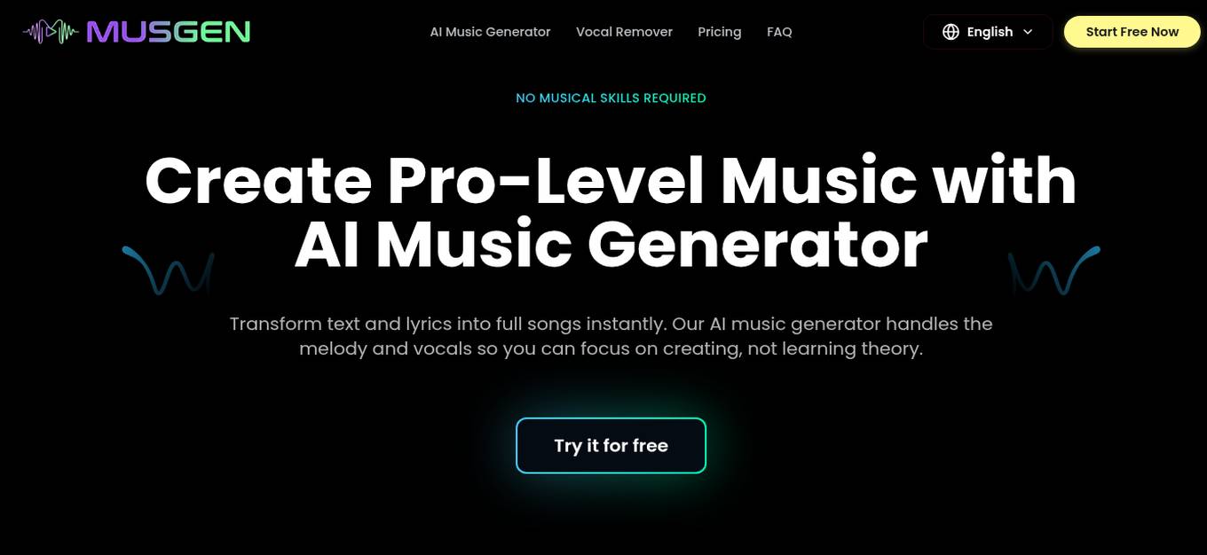 AI Music Generator by MusGen Screenshot