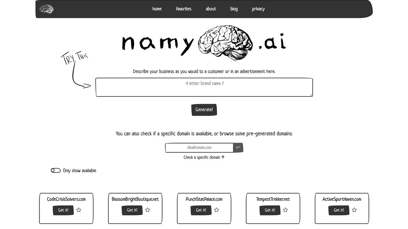 Namy.ai Screenshot