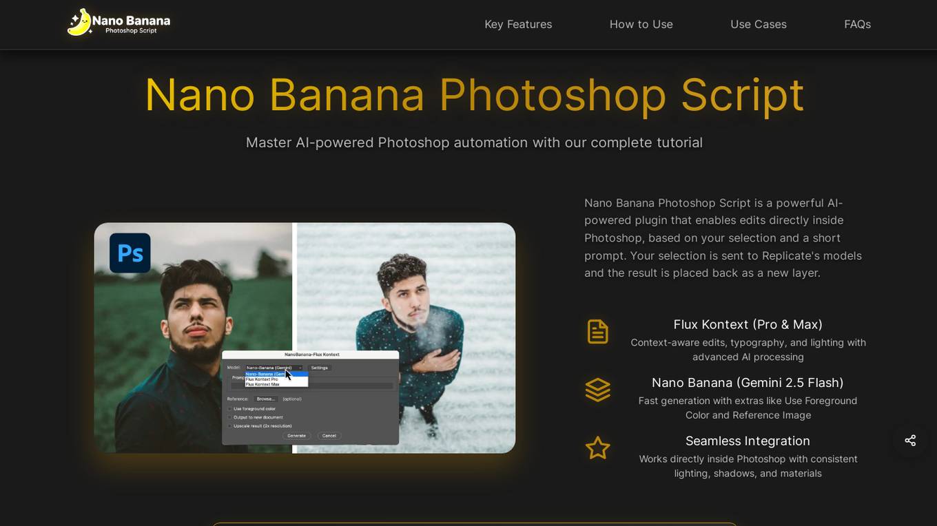 Nano Banana Photoshop Script Screenshot