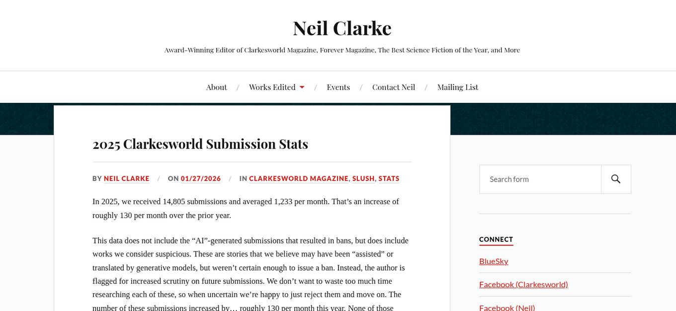 Neil Clarke's Clarkesworld Screenshot