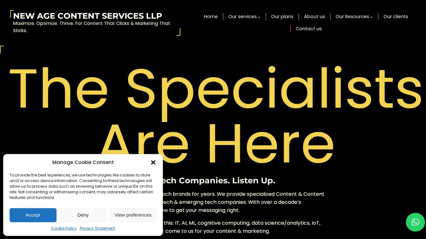 New Age Content Services LLP Screenshot