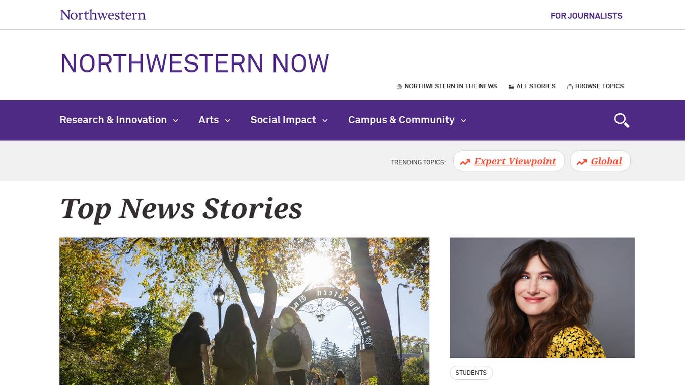 Northwestern Now screenshot