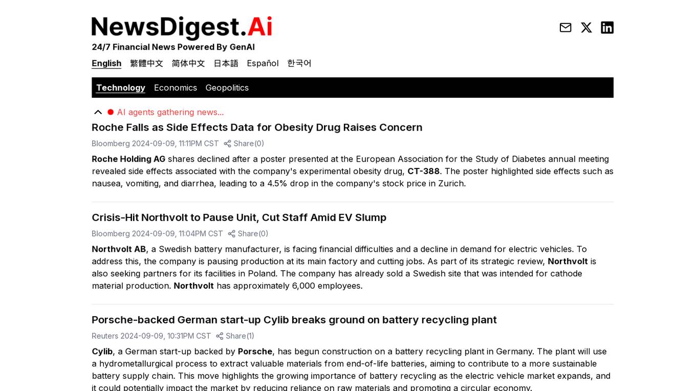 NewsDigest.Ai screenshot