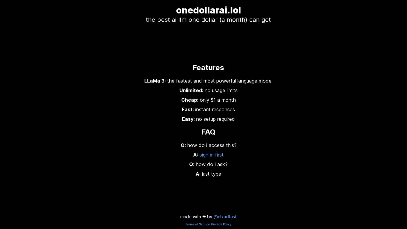 OneDollarAI.lol Screenshot