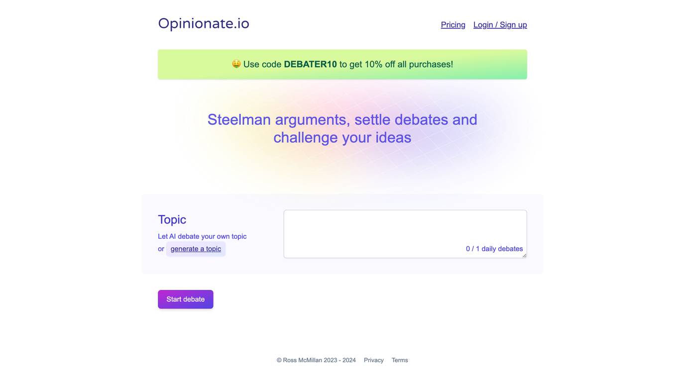 Opinionate Screenshot