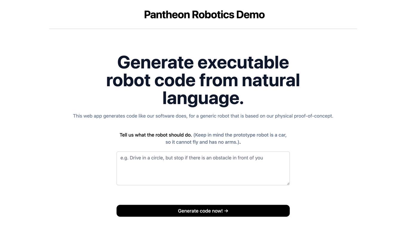 Robot Code Generator screenshot