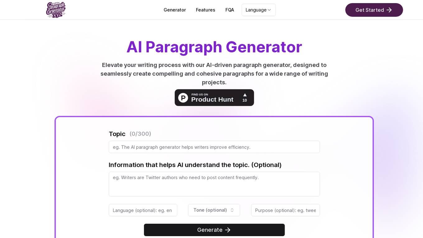 Paragraph Generator AI Screenshot