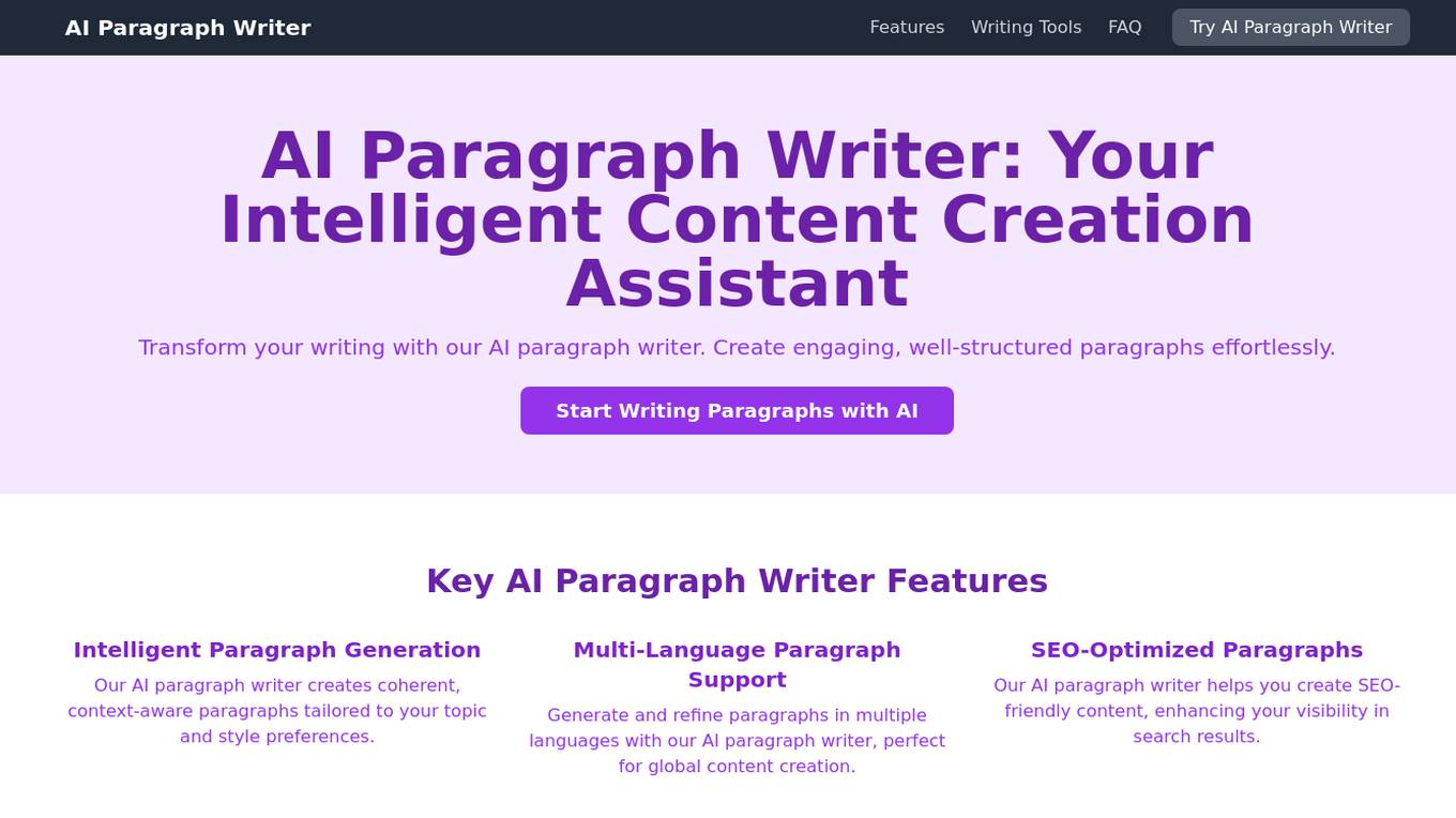 AI Paragraph Writer Screenshot