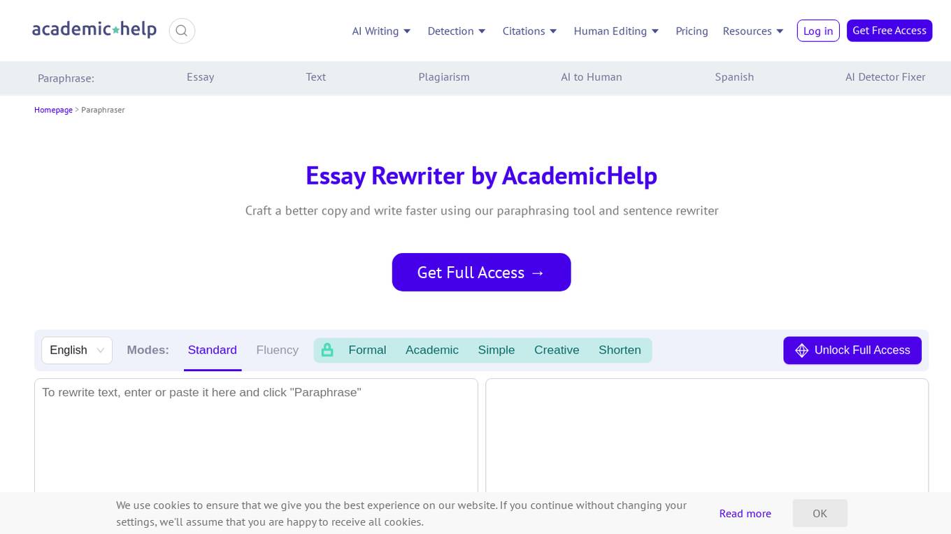 Essay Rewriter Screenshot