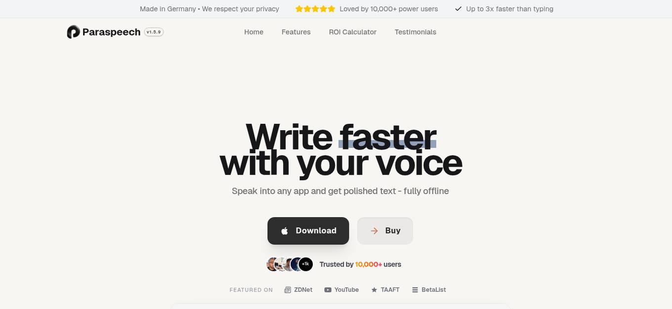 Paraspeech Screenshot