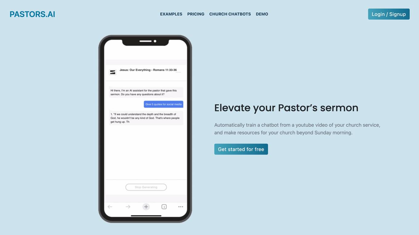 Pastors.AI Screenshot