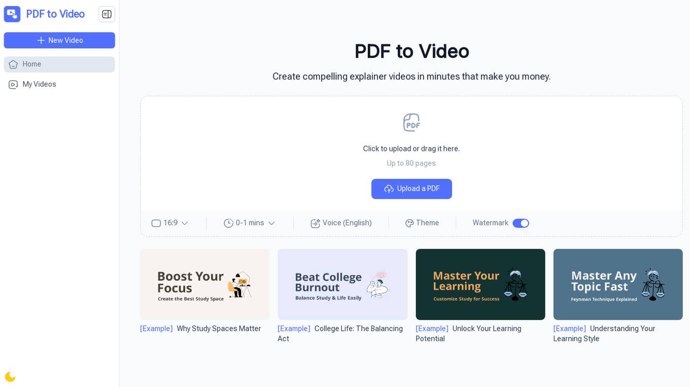 PDF to Video Screenshot