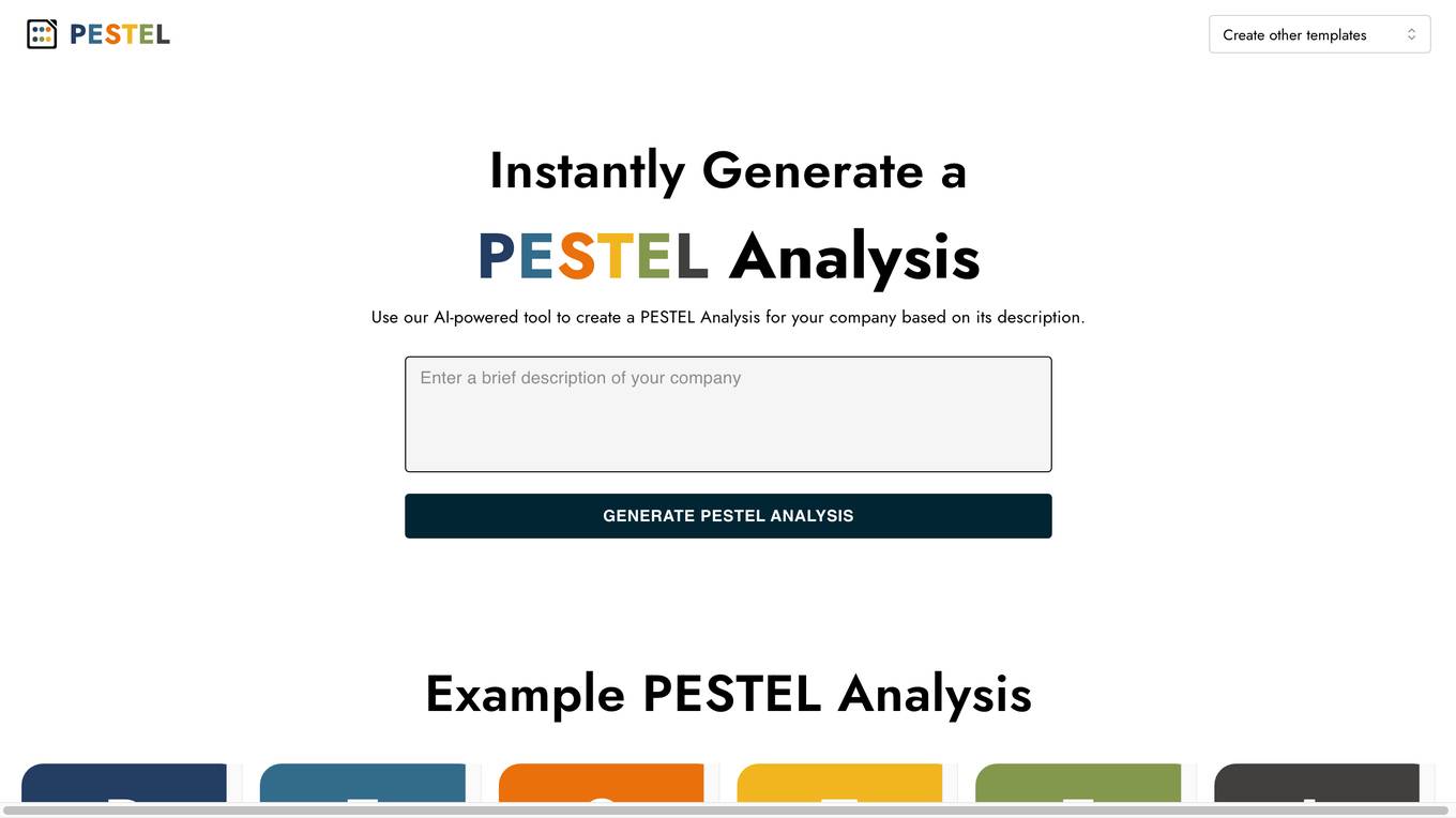 AI PESTEL Analysis Generator screenshot