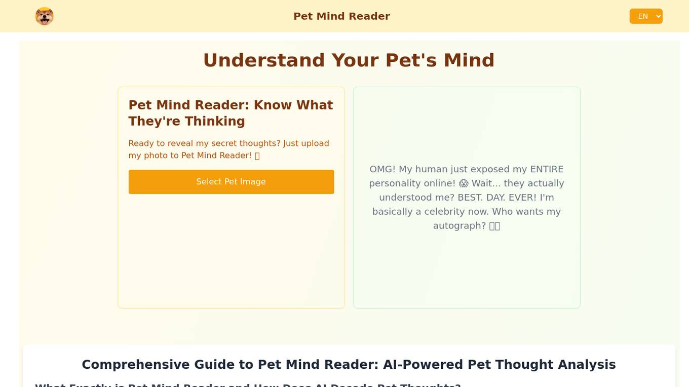 Pet Mind Reader Screenshot