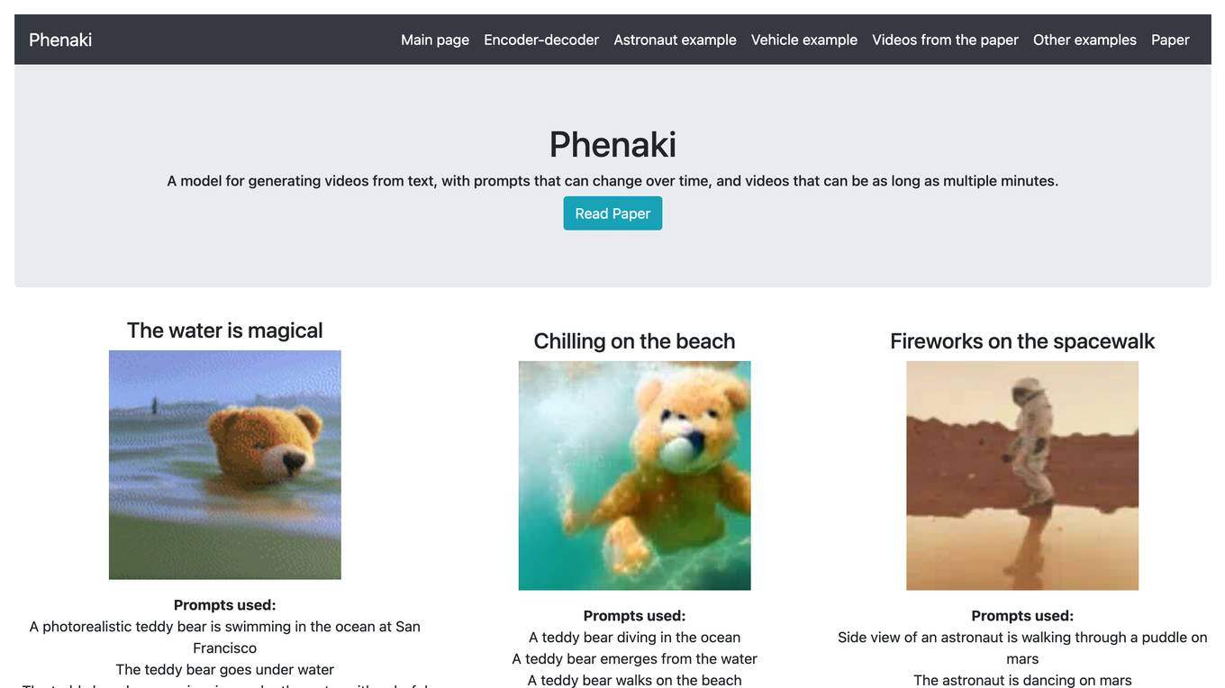 Phenaki Screenshot