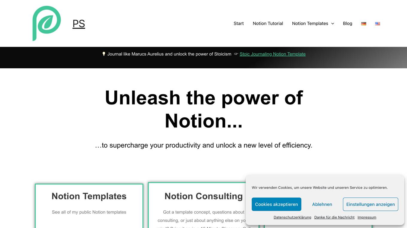 Philipp Stelzel Digital Marketing & Notion Consulting Screenshot