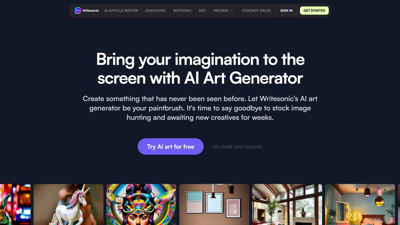 Writesonic AI Art Generator screenshot