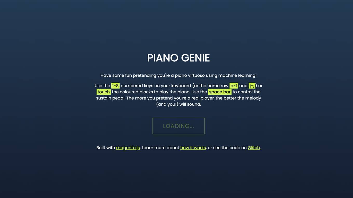 Piano Genie screenshot