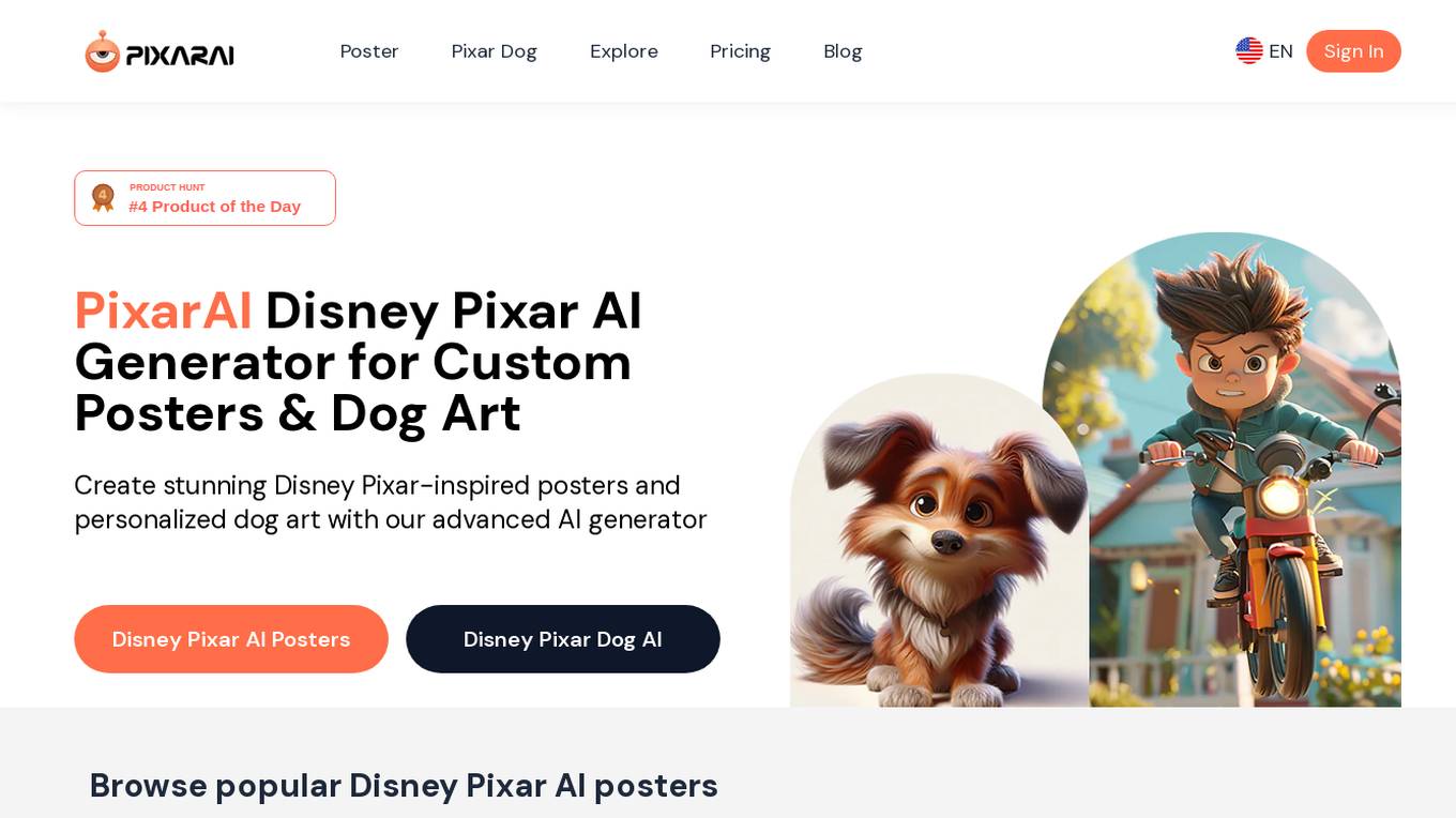 Disney Pixar AI Generator Screenshot