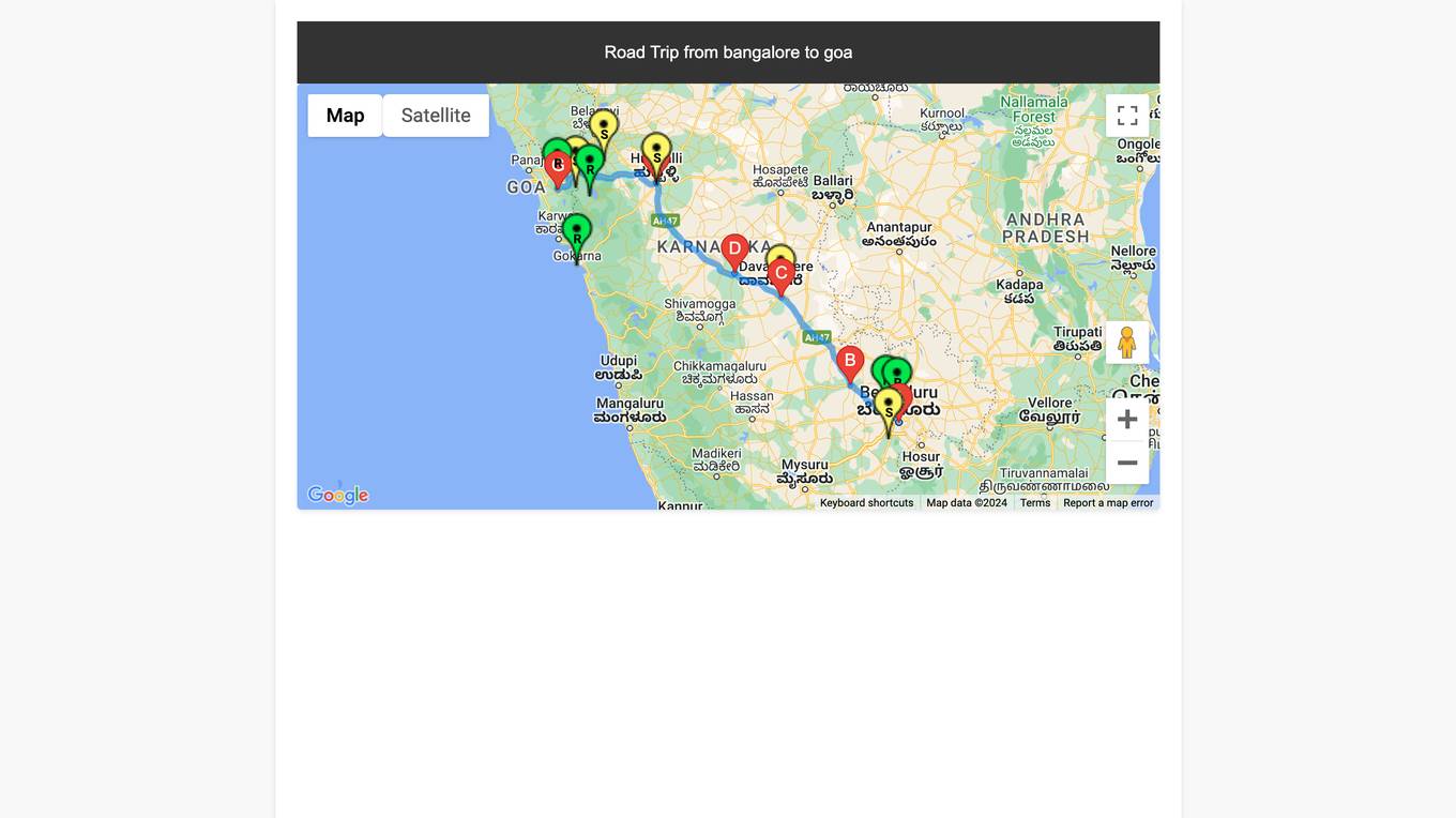 PlanMyRoadTrips.com Screenshot