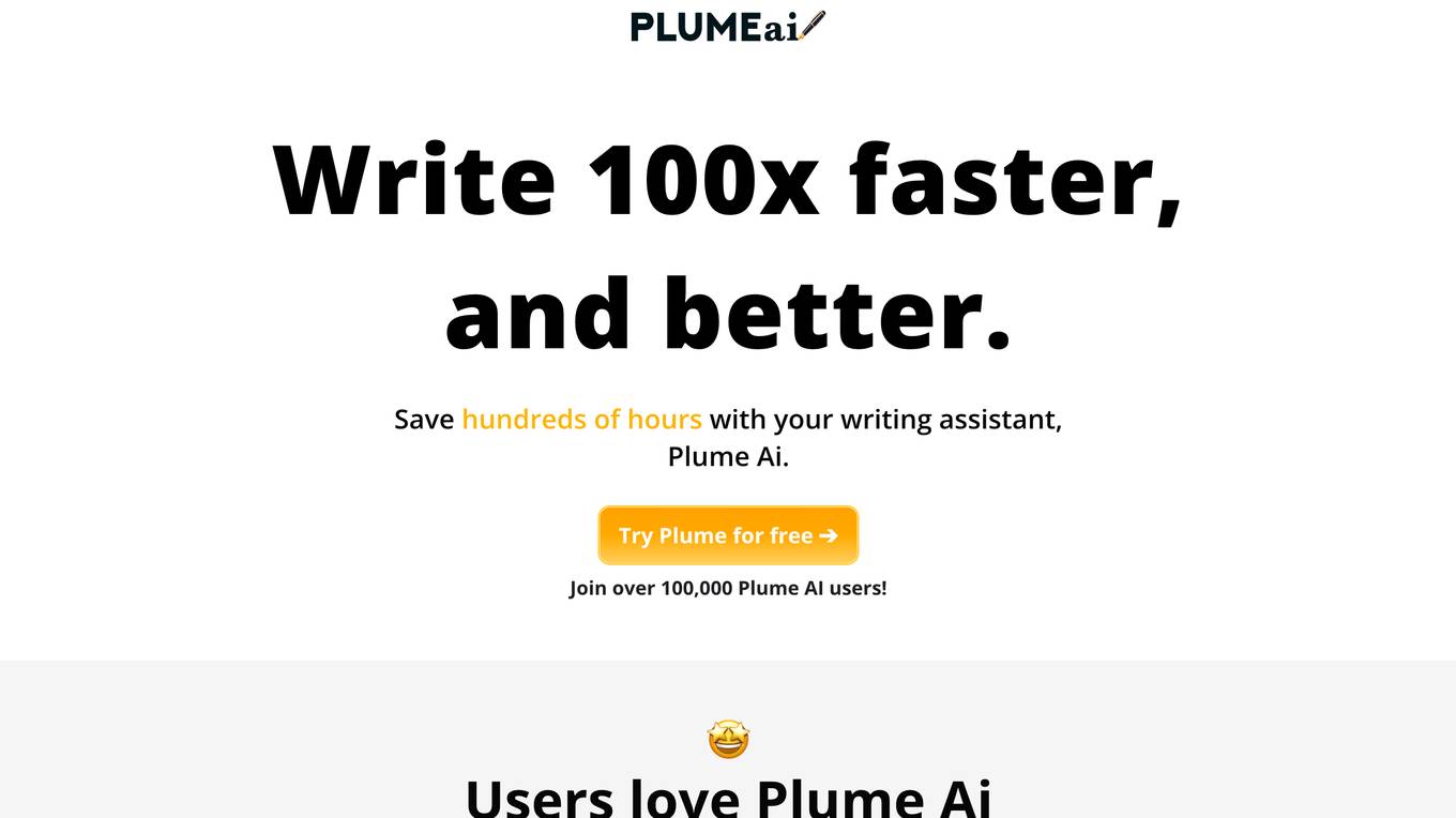 Plume AI screenshot