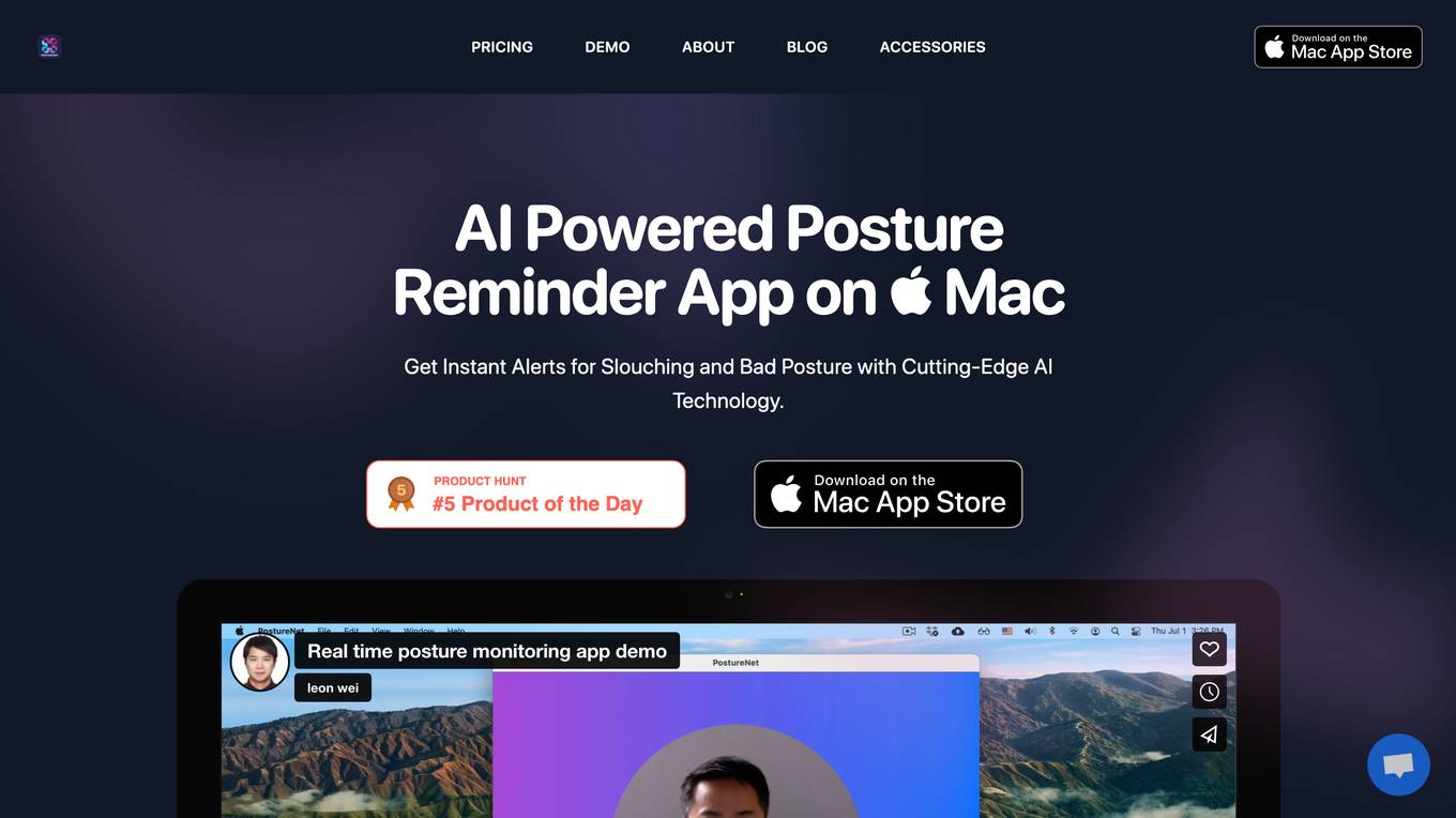 AI Posture Reminder App Screenshot