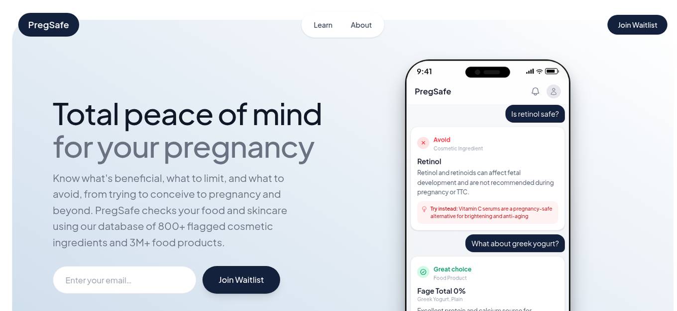 PregSafe Screenshot
