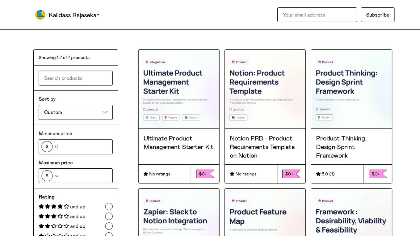 Product Management Hub Screenshot