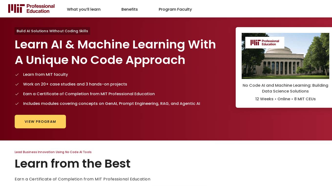 MIT Professional Education AI Course Screenshot
