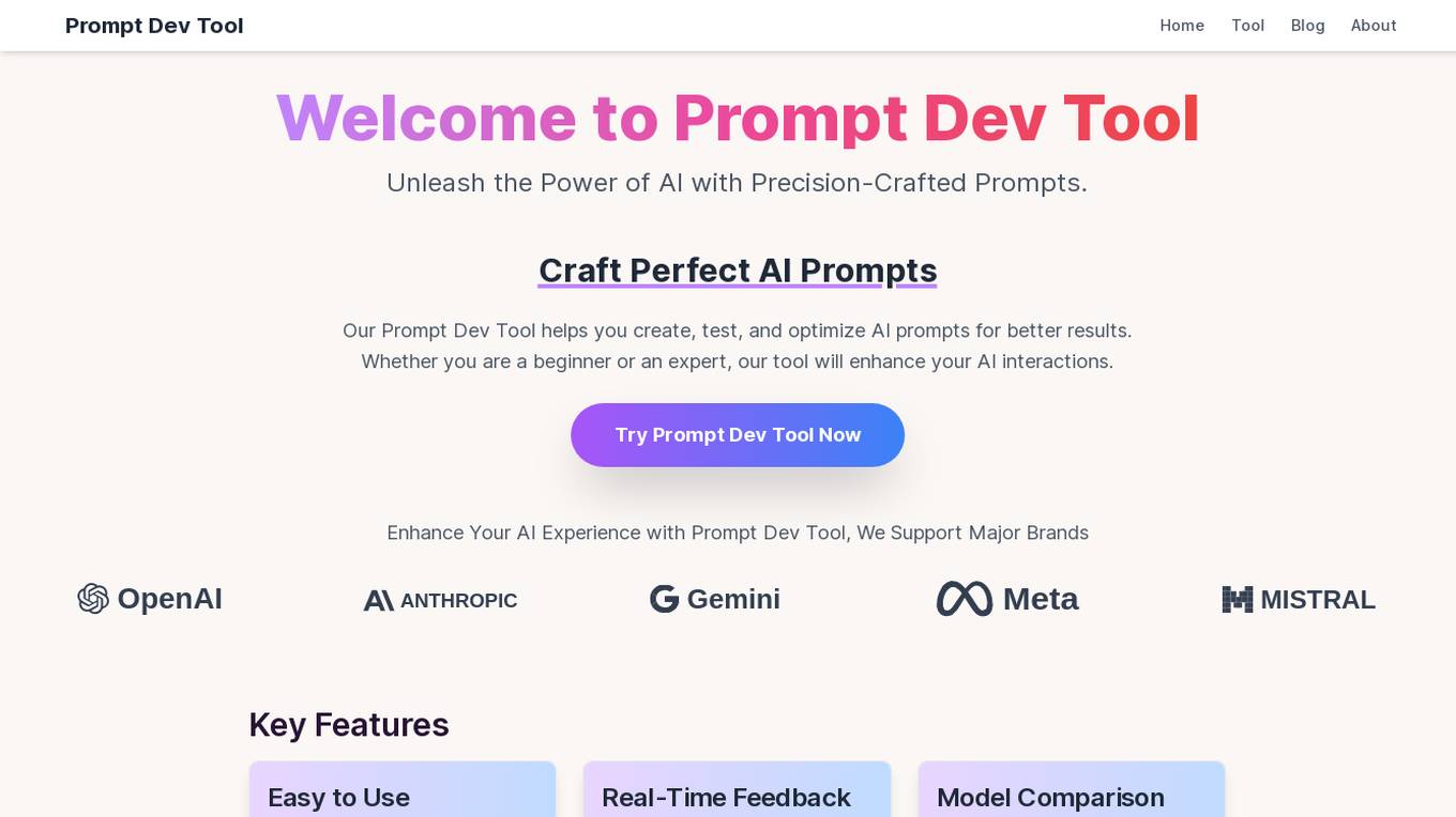 Prompt Dev Tool screenshot