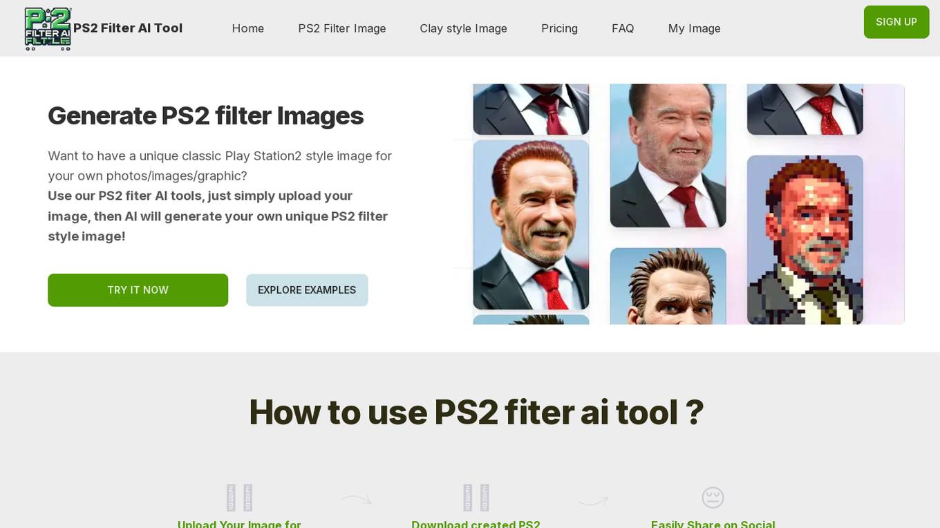 PS2 Filter AI Tool Screenshot