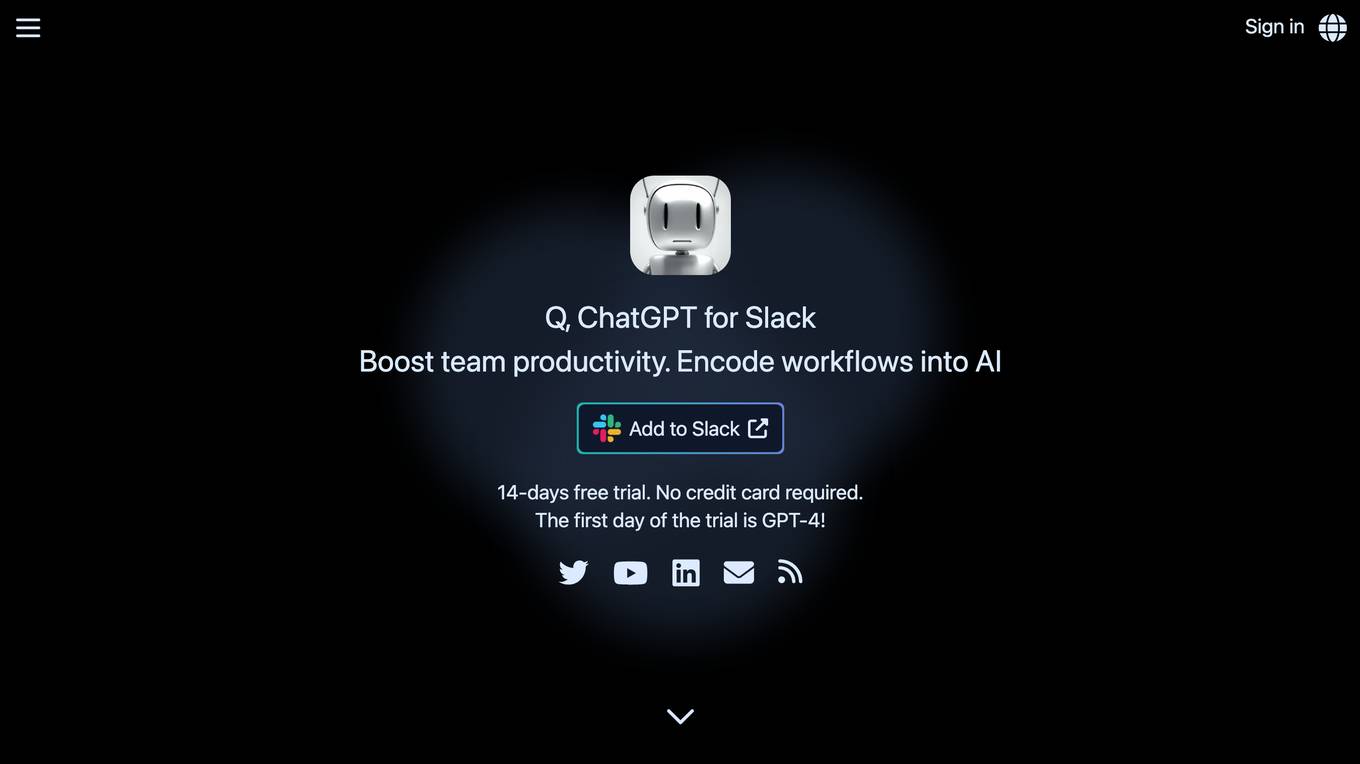 Q, ChatGPT for Slack screenshot