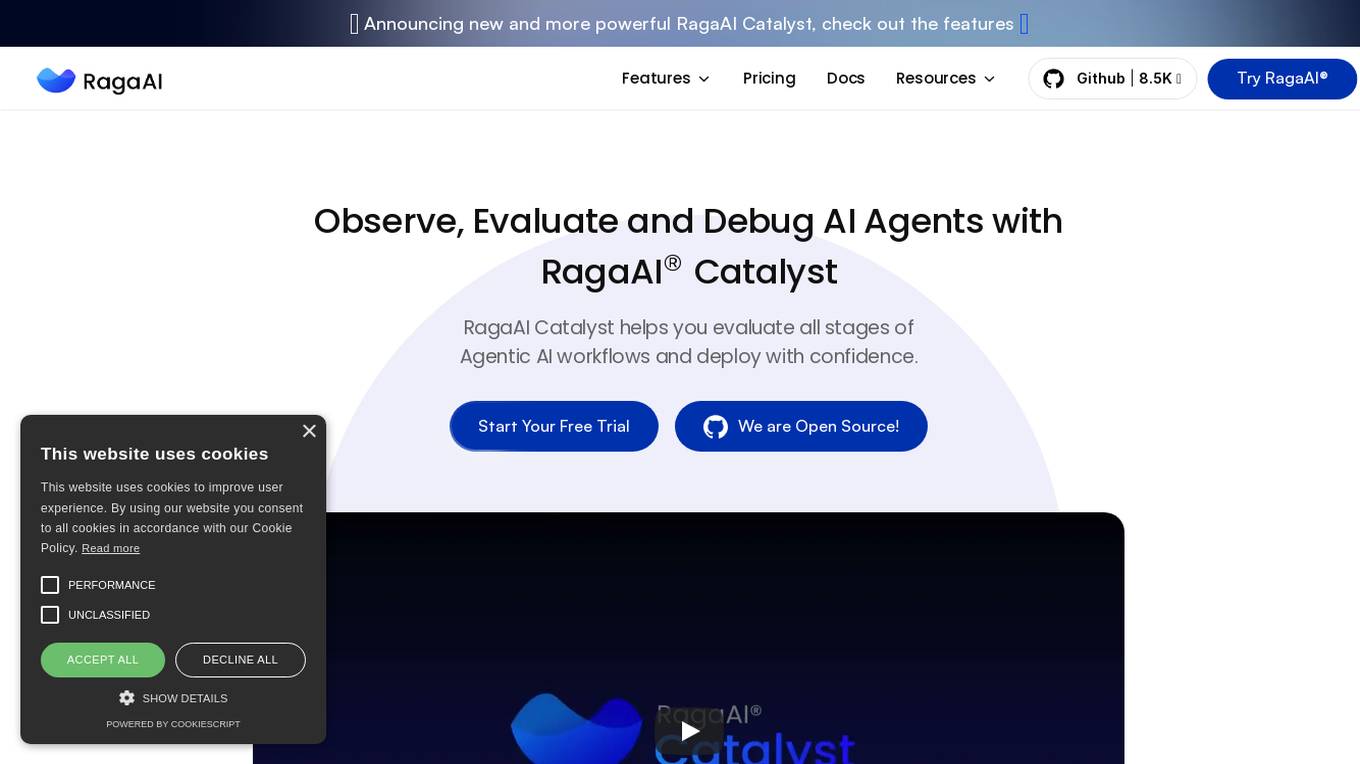 RagaAI Catalyst Screenshot