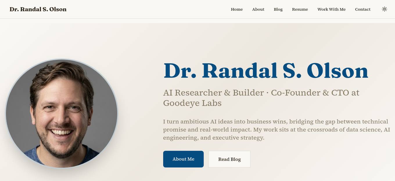 Dr. Randal S. Olson Screenshot