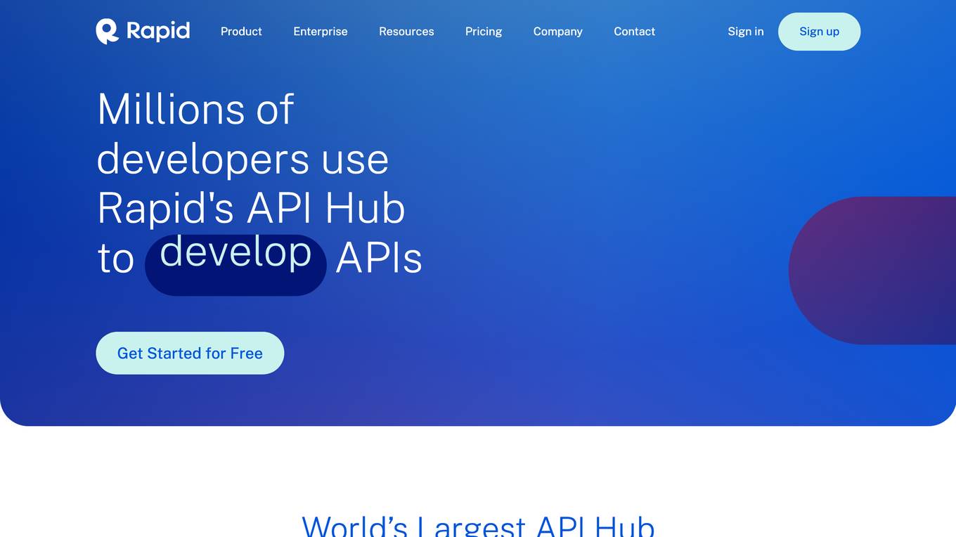 Rapid API Marketplace Screenshot