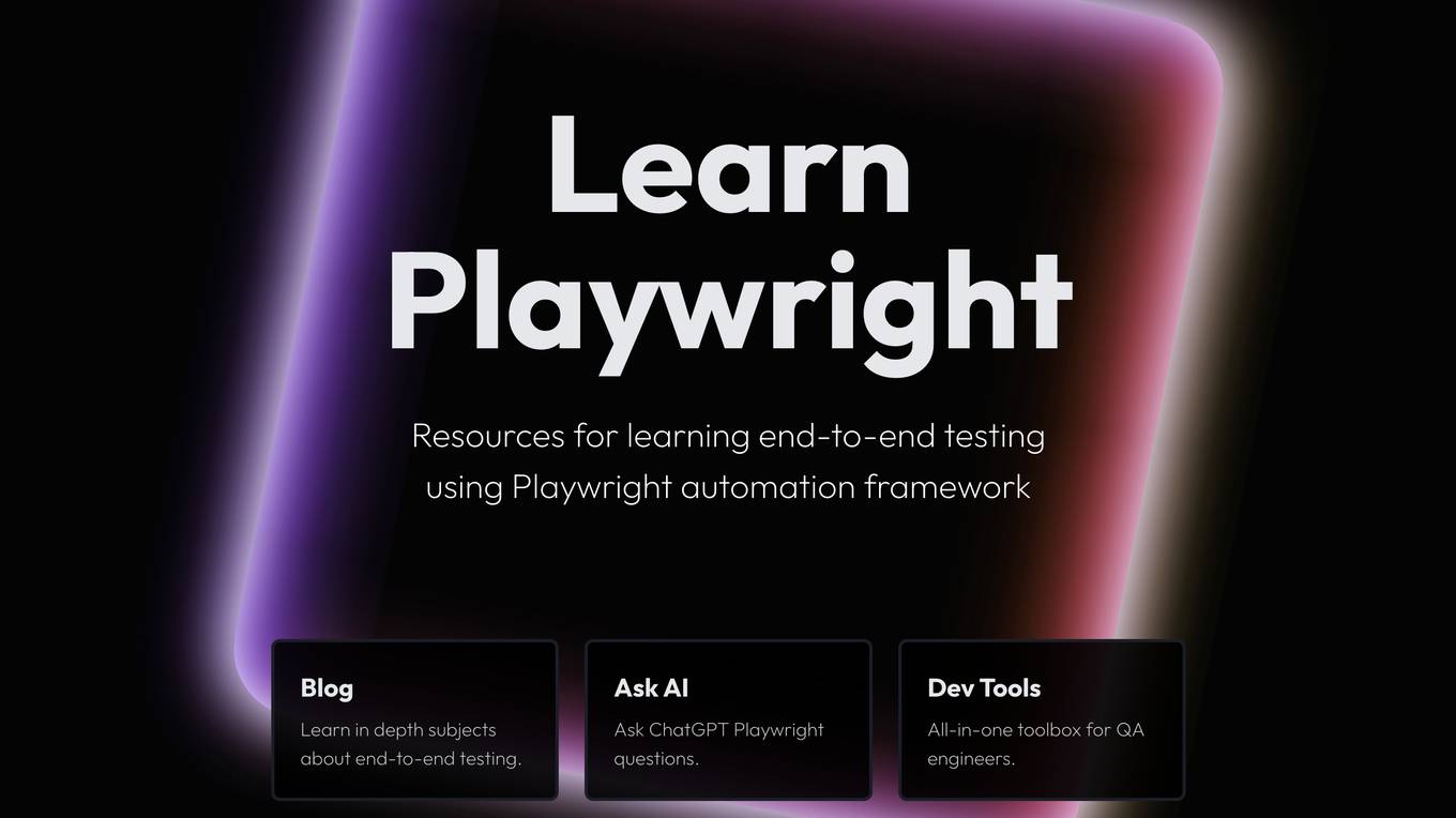 Playwright Learning Hub screenshot