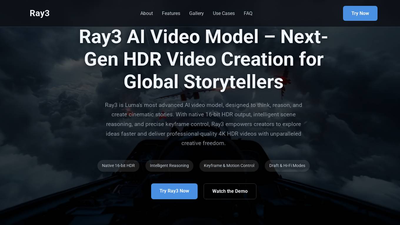 Ray3 AI Video Model Screenshot