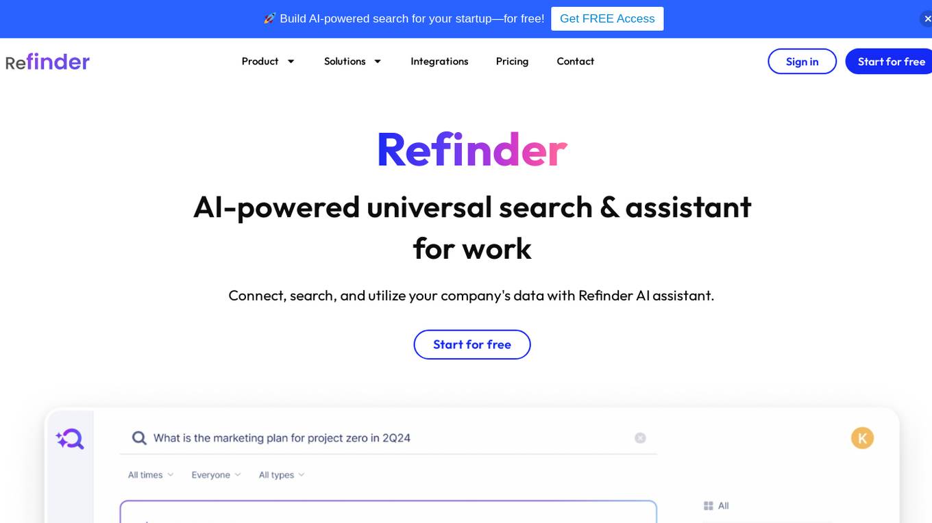 Refinder screenshot