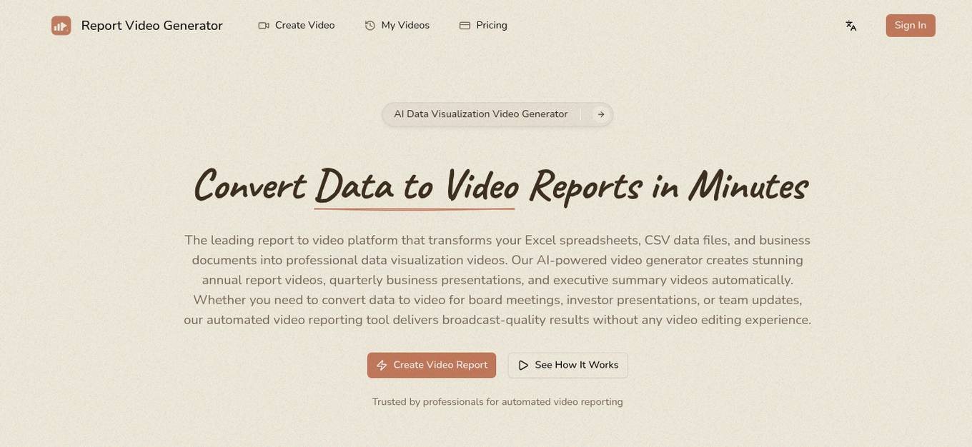 Report Video Generator Screenshot