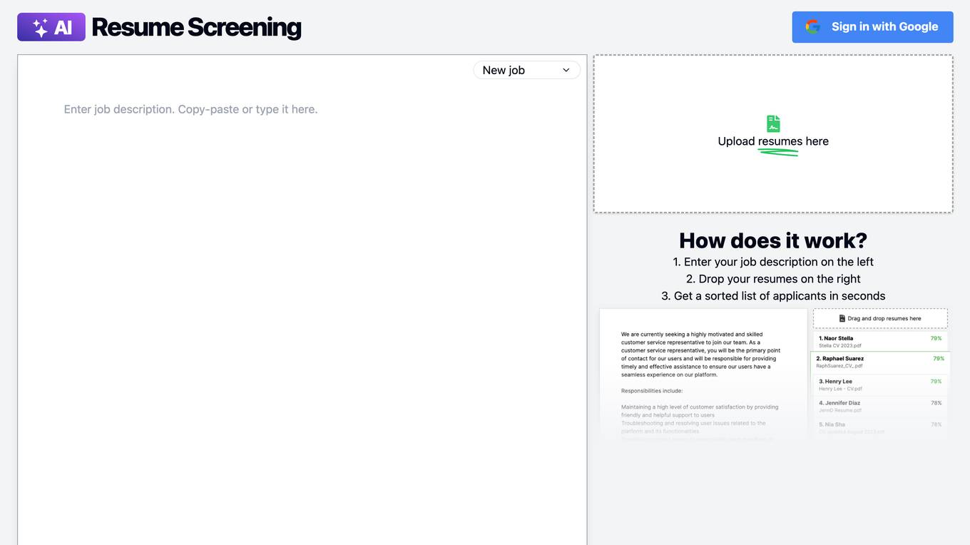 Resume Screening AI screenshot