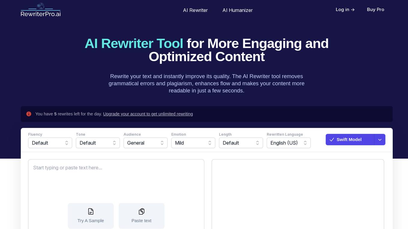 RewriterPro AI Rewriter Screenshot