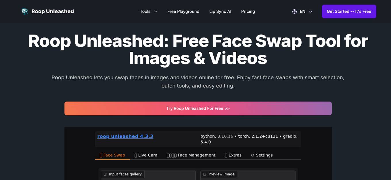 Roop Unleashed Screenshot
