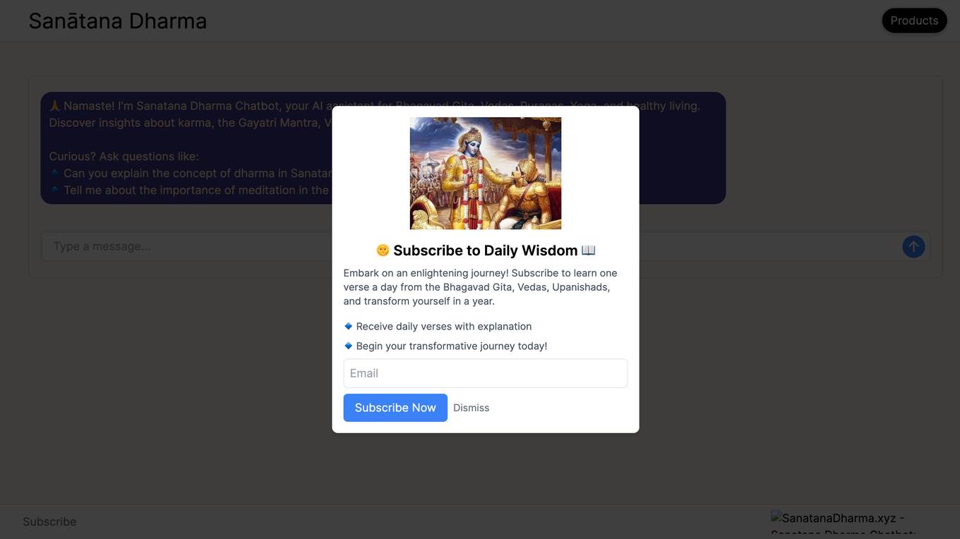 Sanatana Dharma Chatbot screenshot