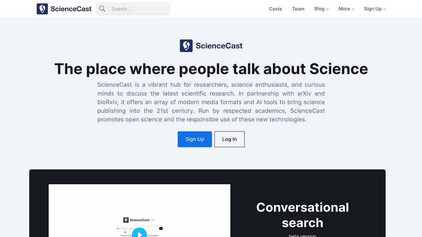 ScienceCast screenshot