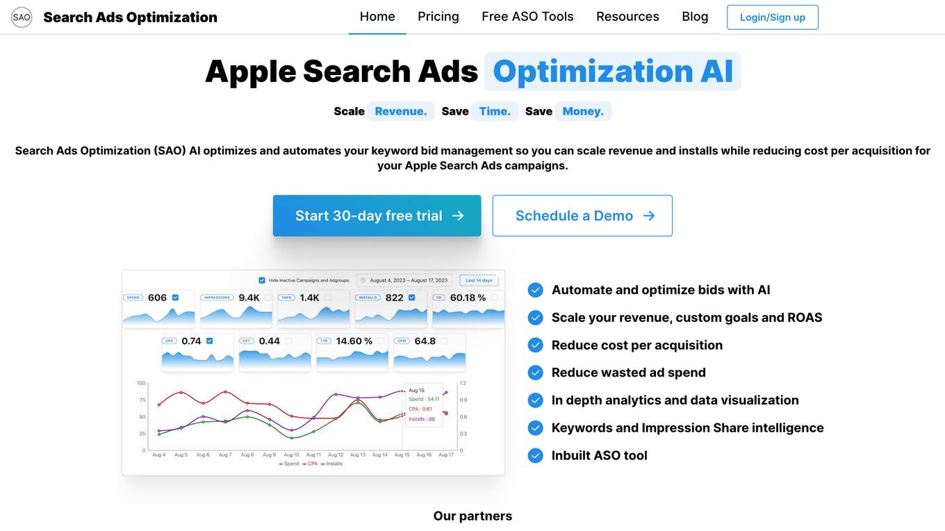 SAO Search Ads Optimization screenshot