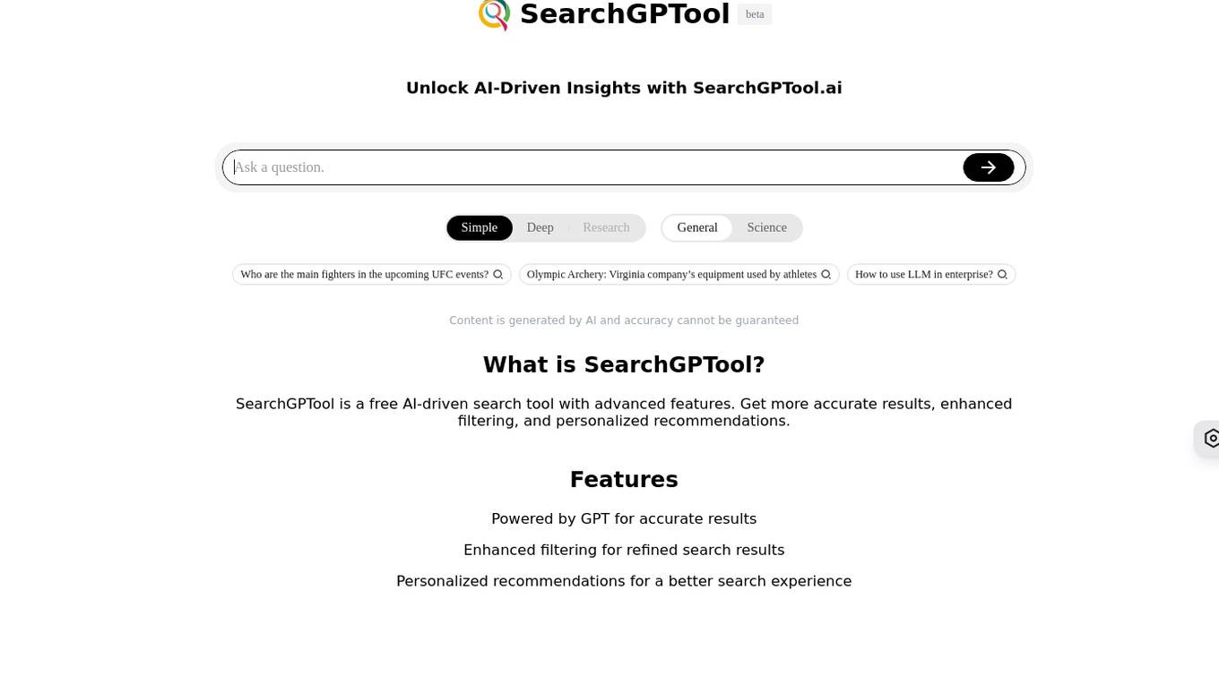 SearchGPTool Screenshot