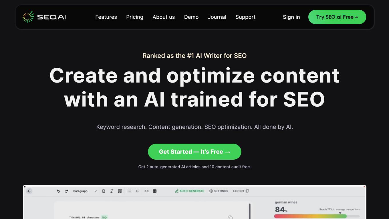 SEO.ai screenshot