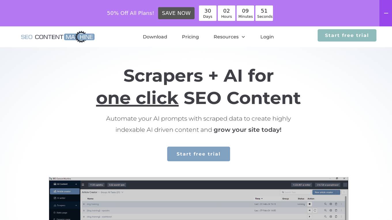 SEO Content Machine Screenshot