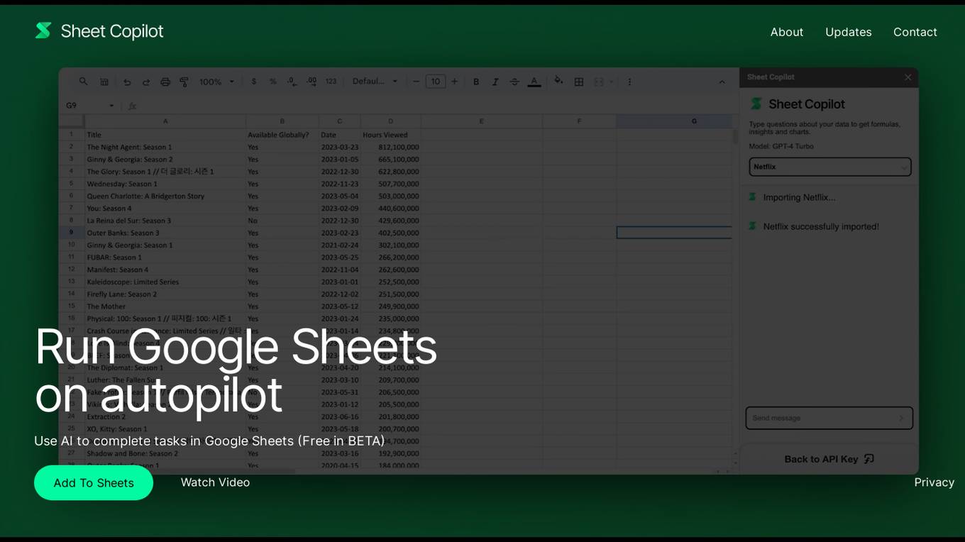 Sheet Copilot screenshot